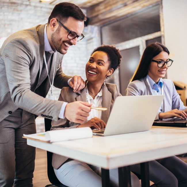 Group of business people working in office